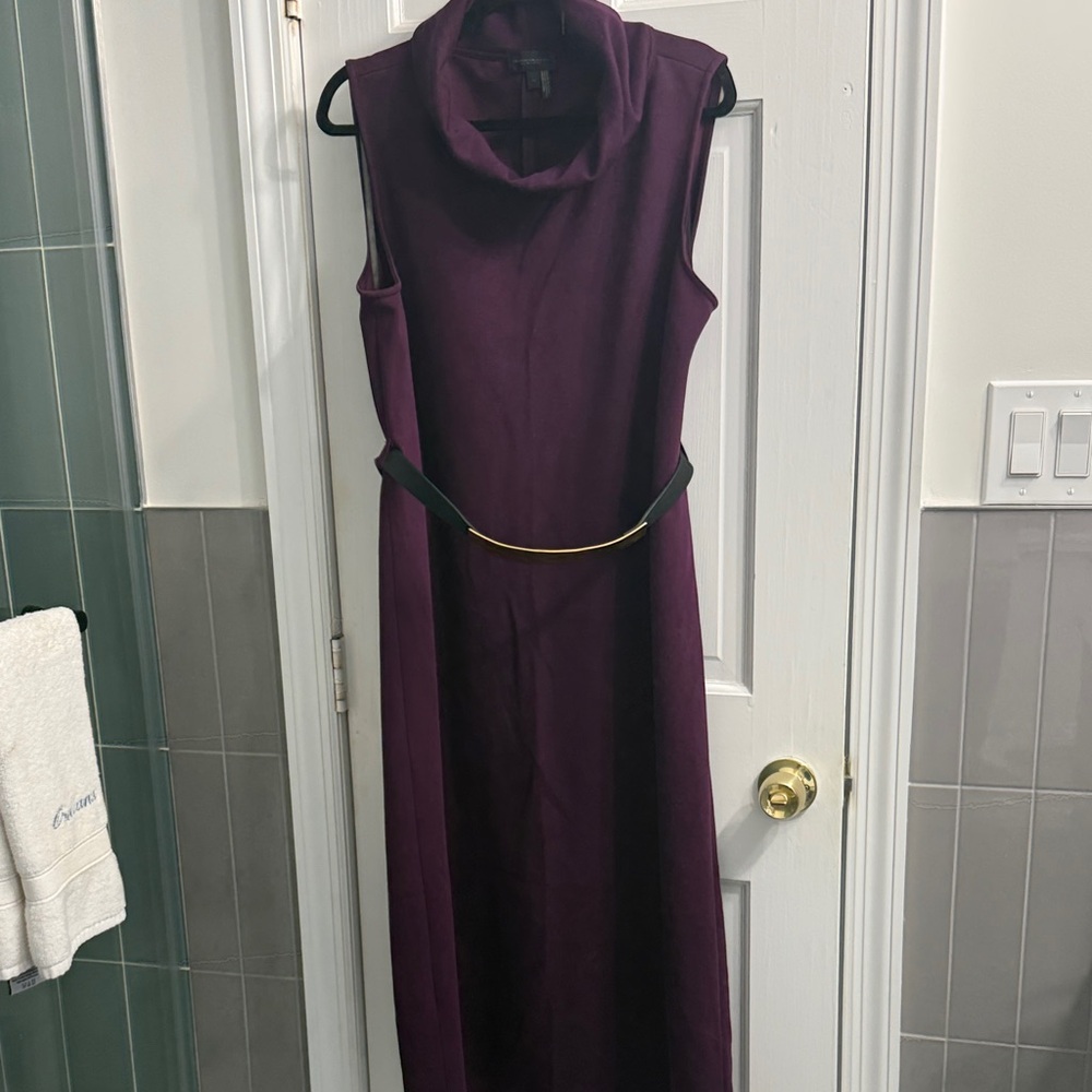 Donna Karan Plum Maxi Dress with Belt